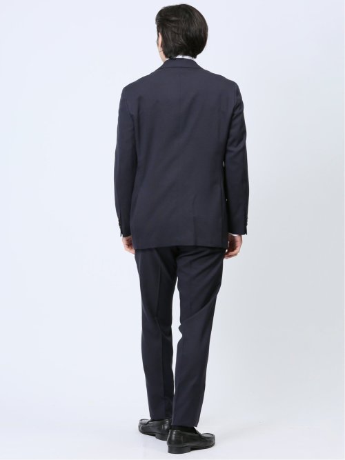 ストレッチウォッシャブル レギュラーフィット 2ボタン2ピーススーツ マイクロ紺