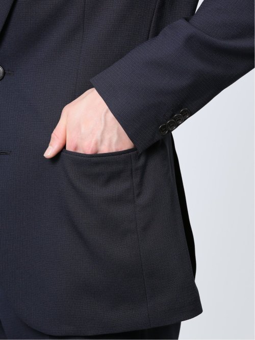 ストレッチウォッシャブル レギュラーフィット 2ボタン2ピーススーツ マイクロ紺