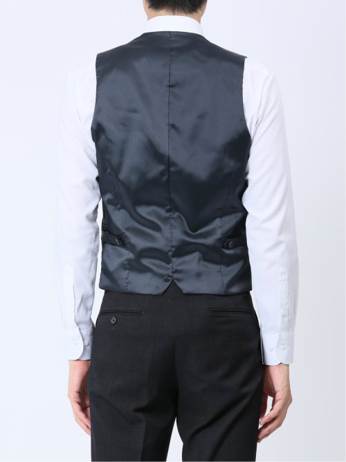 Woolen Tec On スリムフィット 2ボタン3ピーススーツ チェック紺