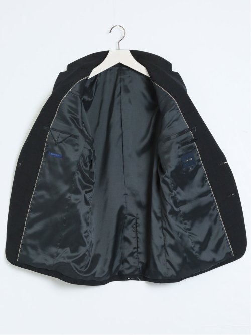 Woolen Tec On スリムフィット 2ボタン3ピーススーツ チェック紺