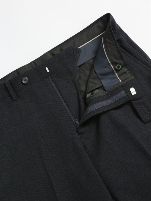 Woolen Tec On スリムフィット 2ボタン3ピーススーツ チェック紺