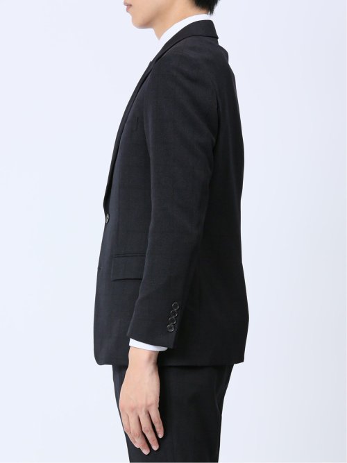 Woolen Tec On スリムフィット 2ボタン3ピーススーツ チェック紺