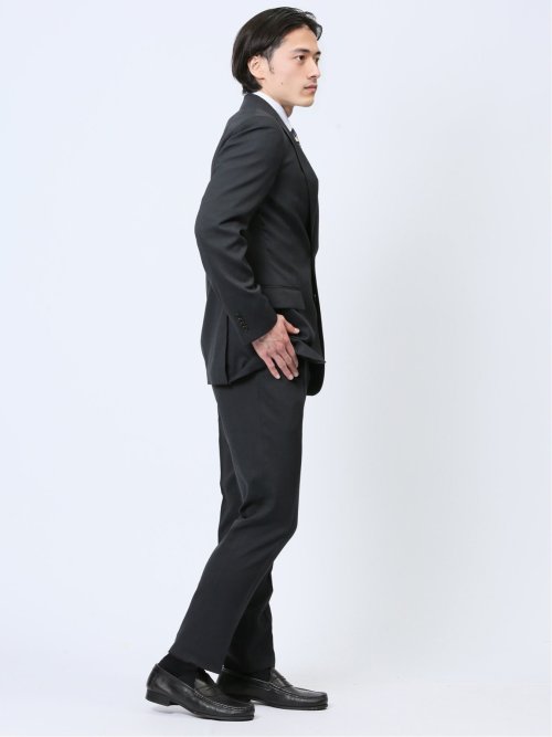 ストレッチウォッシャブル レギュラーフィット 2ボタン2ピーススーツ マイクログレー