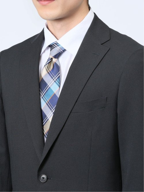 ストレッチウォッシャブル レギュラーフィット 2ボタン2ピーススーツ マイクログレー