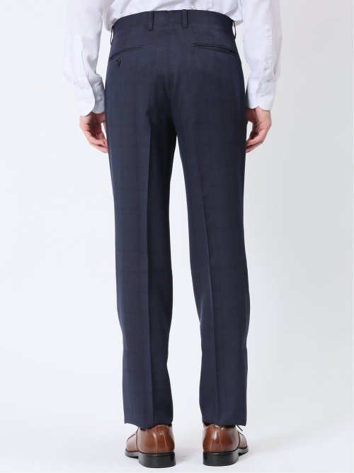 ストレッチウォッシャブル レギュラーフィット 2ボタン3ピーススーツ ウィンドペン紺