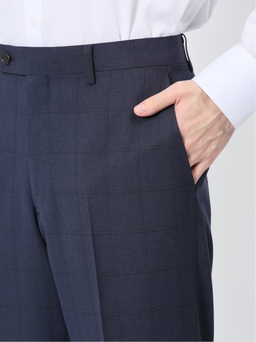 ストレッチウォッシャブル レギュラーフィット 2ボタン3ピーススーツ ウィンドペン紺