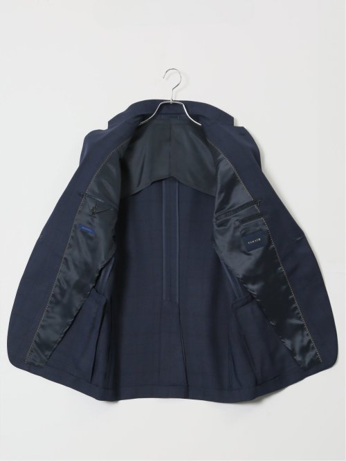 ストレッチウォッシャブル レギュラーフィット 2ボタン3ピーススーツ ウィンドペン紺