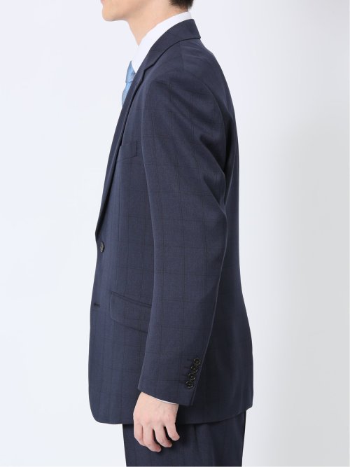 ストレッチウォッシャブル レギュラーフィット 2ボタン3ピーススーツ ウィンドペン紺