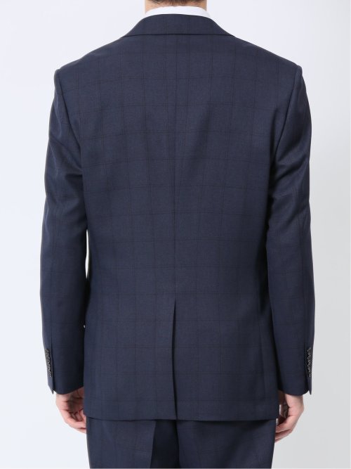 ストレッチウォッシャブル レギュラーフィット 2ボタン3ピーススーツ ウィンドペン紺