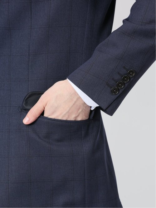 ストレッチウォッシャブル レギュラーフィット 2ボタン3ピーススーツ ウィンドペン紺