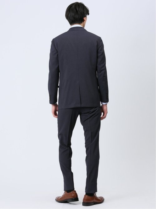 軽量ストレッチ レギュラーフィット 2ボタン2ピーススーツ 千鳥紺