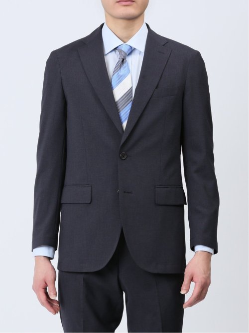 軽量ストレッチ レギュラーフィット 2ボタン2ピーススーツ 千鳥紺