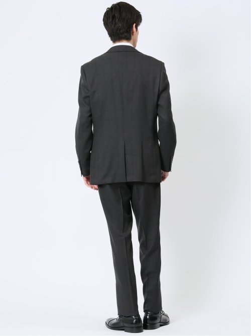 ストレッチウォッシャブル レギュラーフィット 2ボタン3ピーススーツ ウィンドペングレー