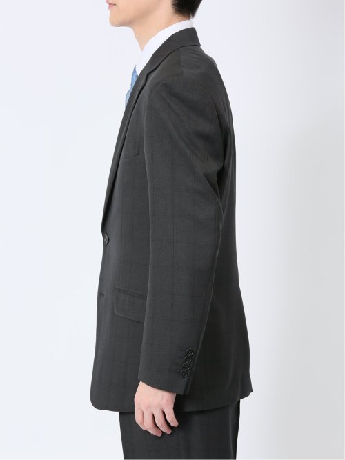 ストレッチウォッシャブル レギュラーフィット 2ボタン3ピーススーツ ウィンドペングレー