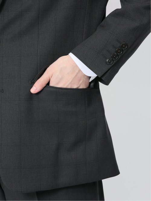 ストレッチウォッシャブル レギュラーフィット 2ボタン3ピーススーツ ウィンドペングレー