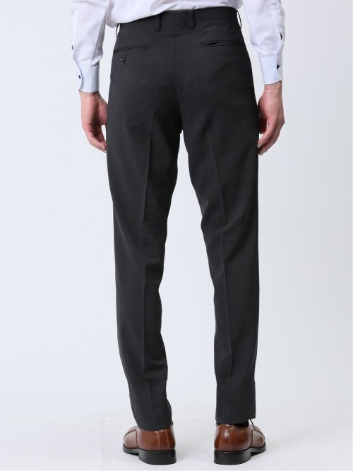 軽量ストレッチ レギュラーフィット 2ボタン2ピーススーツ チェックグレー