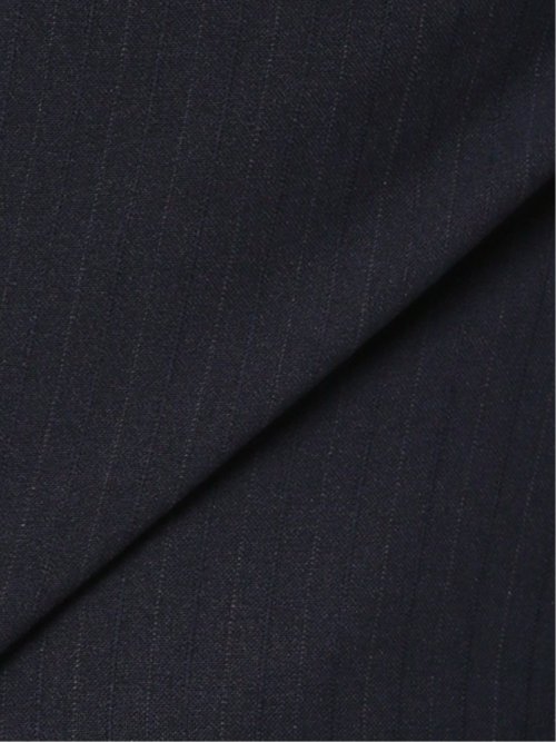 軽量ストレッチ レギュラーフィット 2ボタン2ピーススーツ ストライプ紺