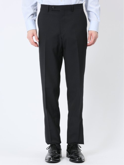 ストレッチウォッシャブル スリムフィット 2ボタン2ピーススーツ ジオメトリック黒