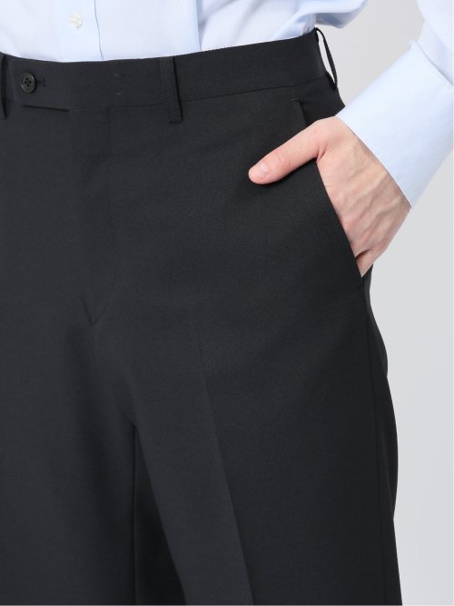 ストレッチウォッシャブル スリムフィット 2ボタン2ピーススーツ ジオメトリック黒