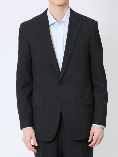 ストレッチウォッシャブル スリムフィット 2ボタン2ピーススーツ ジオメトリック黒