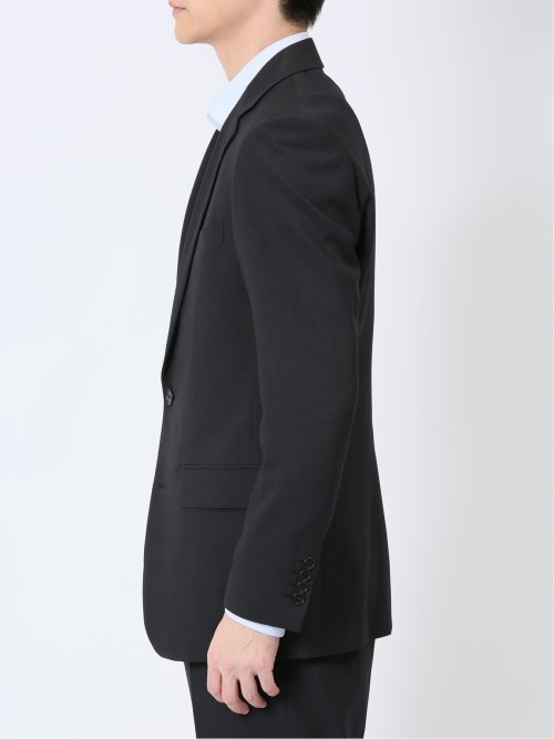 ストレッチウォッシャブル スリムフィット 2ボタン2ピーススーツ ジオメトリック黒