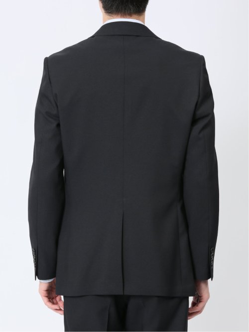 ストレッチウォッシャブル スリムフィット 2ボタン2ピーススーツ ジオメトリック黒