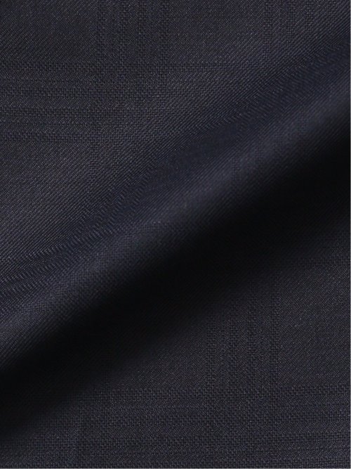 光沢ウール混 スリムフィット 2ボタン3ピーススーツ シャドーチェック青