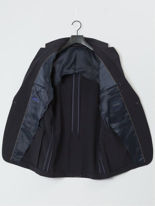 ストレッチウォッシャブル レギュラーフィット 2ボタン2パンツスーツ ストライプ紺