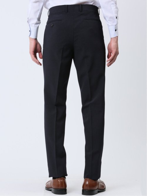 ストレッチウォッシャブル レギュラーフィット 2ボタン2パンツスーツ ストライプ紺