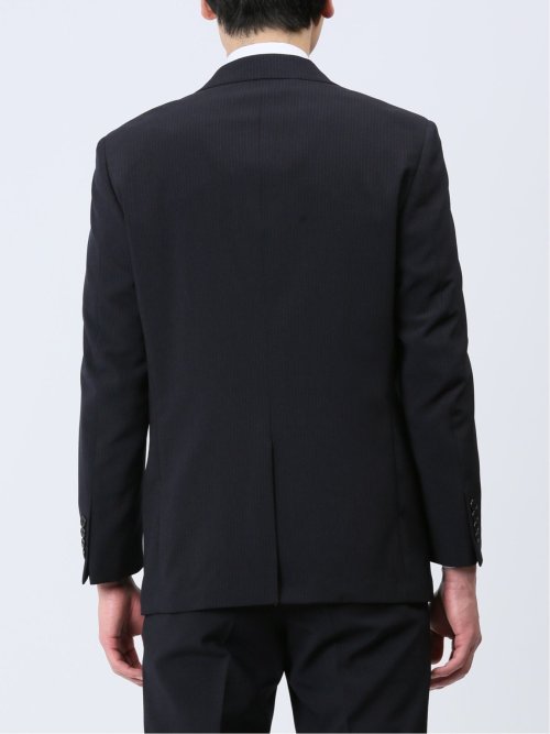 ストレッチウォッシャブル レギュラーフィット 2ボタン2パンツスーツ ストライプ紺