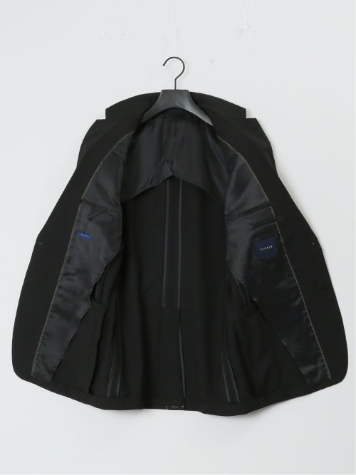 ストレッチウォッシャブル レギュラーフィット 2ボタン2パンツスーツ 組織黒