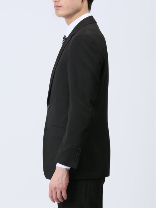 ストレッチウォッシャブル レギュラーフィット 2ボタン2パンツスーツ 組織黒