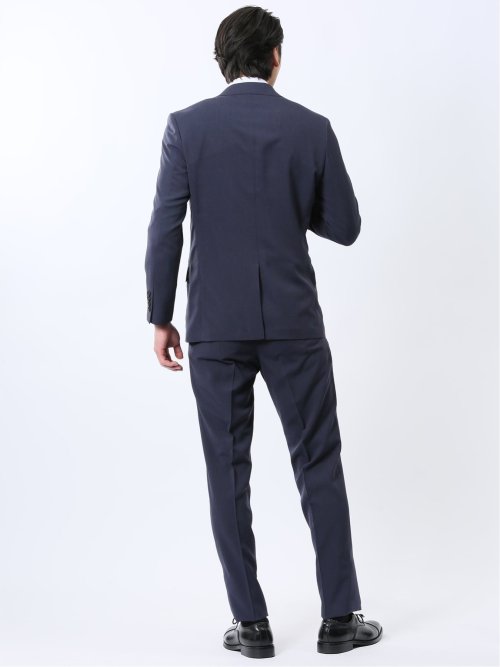 ストレッチウォッシャブル レギュラーフィット 2ボタン2ピーススーツ 組織青