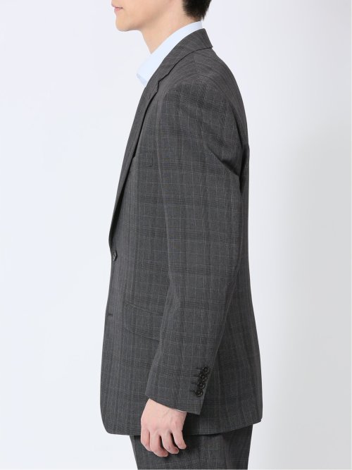 ストレッチウォッシャブル レギュラーフィット 2ボタン2ピーススーツ チェックグレー