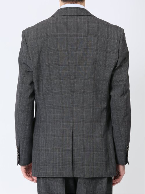 ストレッチウォッシャブル レギュラーフィット 2ボタン2ピーススーツ チェックグレー