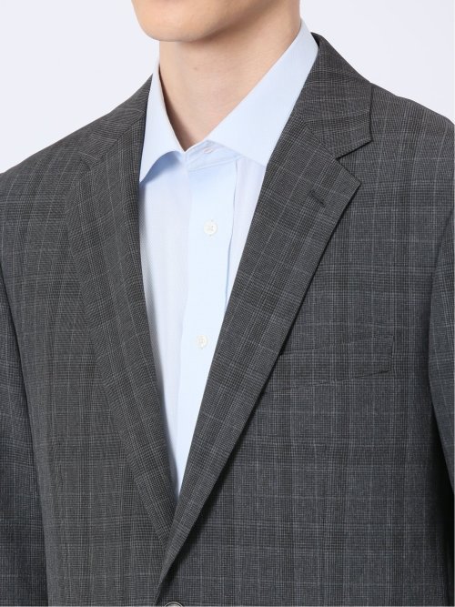 ストレッチウォッシャブル レギュラーフィット 2ボタン2ピーススーツ チェックグレー