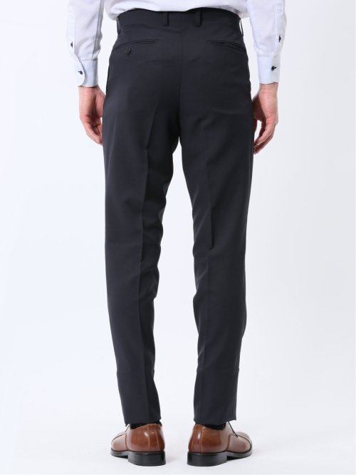 ストレッチウォッシャブル スリムフィット 2ボタン2ピーススーツ カルゼ紺