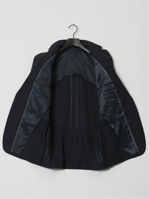 ストレッチウォッシャブル スリムフィット 2ボタン2ピーススーツ カルゼ紺