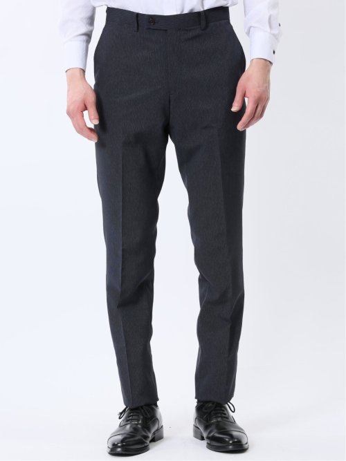 ストレッチウォッシャブル スリムフィット 2ボタン2ピーススーツ ストライプ紺