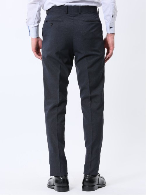 ストレッチウォッシャブル スリムフィット 2ボタン2ピーススーツ ストライプ紺