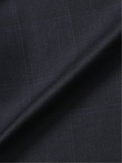 ウール混 レギュラーフィット 2ボタン3ピーススーツ チェック紺