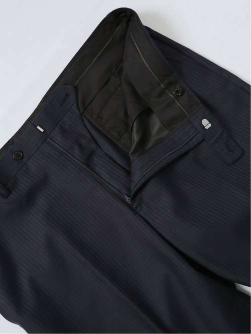ウール混 レギュラーフィット 2ボタン2ピーススーツ ストライプ紺