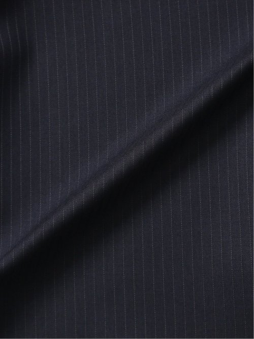 ウール混 レギュラーフィット 2ボタン2ピーススーツ ストライプ紺