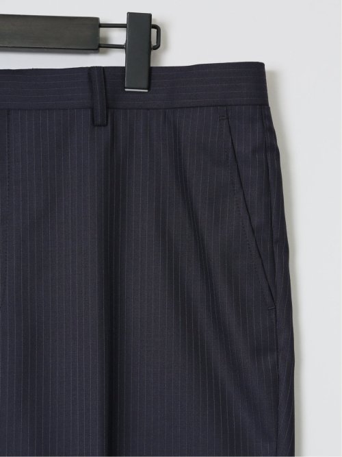 ウール混 レギュラーフィット 2ボタン2ピーススーツ ストライプ紺