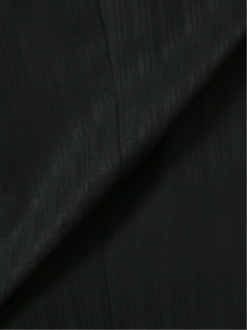 光沢ウール混 スリムフィット 2ボタン3ピーススーツ シャドーストライプ黒