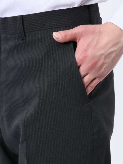 ストレッチウォッシャブル レギュラーフィット 2ボタン2ピーススーツ ストライプグレー