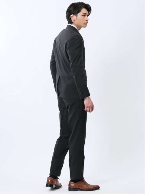 ストレッチウォッシャブル レギュラーフィット 2ボタン2ピーススーツ ストライプグレー