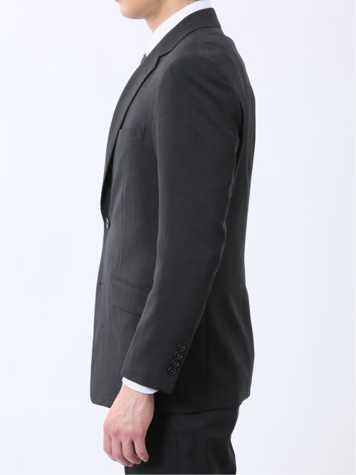 ストレッチウォッシャブル レギュラーフィット 2ボタン2ピーススーツ ストライプグレー