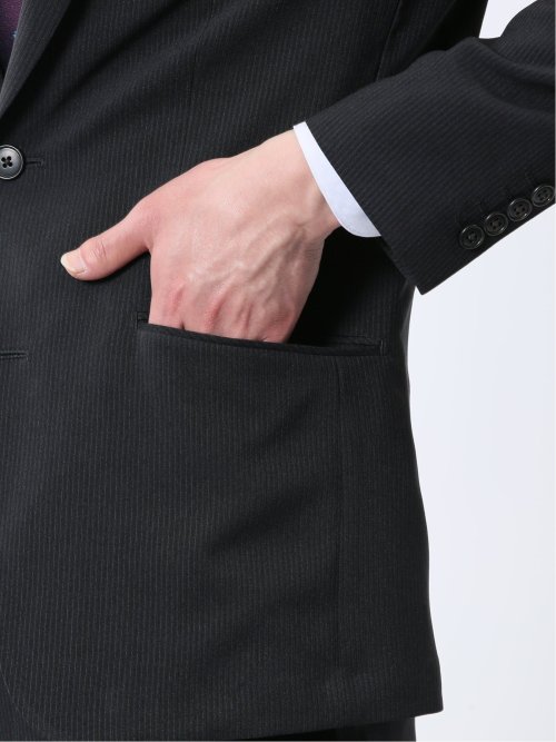 ストレッチウォッシャブル レギュラーフィット 2ボタン2ピーススーツ ストライプグレー