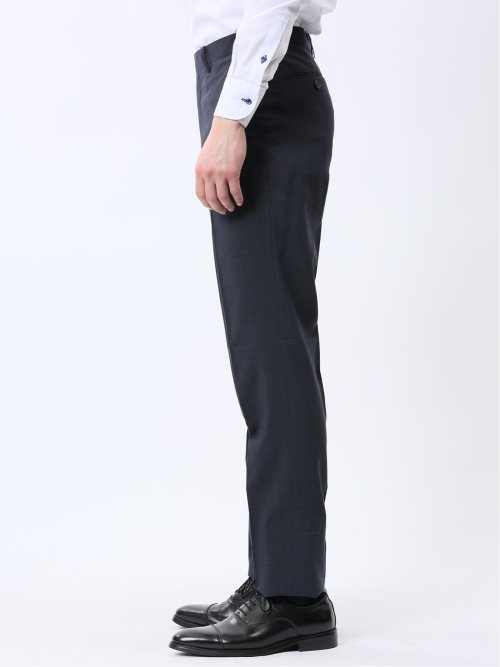 ストレッチウォッシャブル レギュラーフィット 2ボタン2ピーススーツ チェック紺